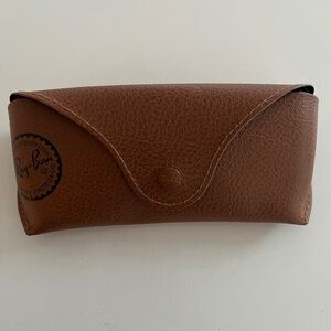 RAY-BAN Sunglasses Case Brown Exterior Black Interior Unisex Classic Travel
